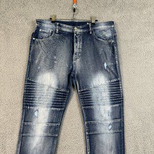 South Pole Jeans Mens Size 38X32 Light Wash Skinny Fit Stretch Denim